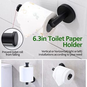 Bathroom Hardware Set, 5/10/20pcs Bathroom Hardware Set, Stainless Steel Bath Hardware Set Including 16" Hand Towel Bars, Toilet Paper Holders, Towel Rings, Robe Towel Hooks (5pcs, Black) - Image 5