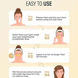 Maskiss 30-Pairs 24K Gold Under Eye Patches, Eye Mask, Eye Patches for Puffy Eyes, Eye Masks for Dark Circles and Puffiness, Collagen Skin Care Products - Image 4