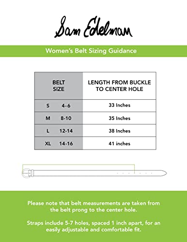 Sam Edelman Women's Double-E Logo Plaque Buckle Jean and Trouser Belt, Black, Small - Image 2