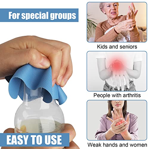 LUTER 4pcs Jar Opener Gripper Pads, Rubber Jar Grippers Multi-function Jar Opener for Seniors with Arthritis Weak Hands Kitchen Coasters(Light Blue, Green) - Image 3