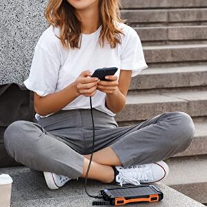 Power-Bank-Solar-Charger - 42800mAh Power Bank,Portable Charger,External Battery Pack 5V3.1A Qc 3.0 Fast Charging Built-in Super Bright Flashlight (Light Orange) - Image 2