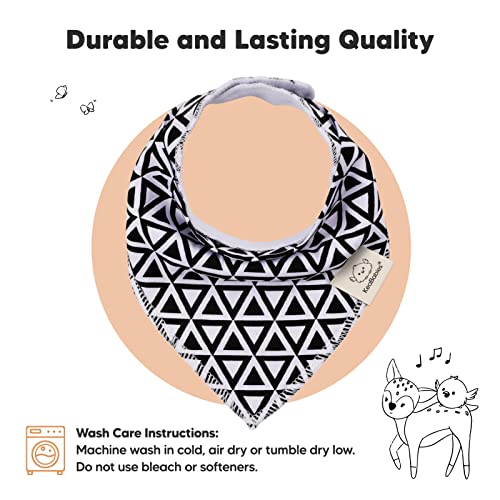 10-Pack Organic Baby Bandana Bibs - Organic Cotton Bandana Bibs for Boys, Girls - Super Absorbent Bandana Drool Bibs - Teething Bibs - Baby Bibs for Infant, Toddler (MONOS) - Image 5
